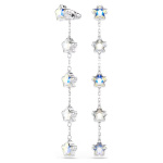 Chroma earrings Mixed cuts, Star, White, Rhodium plated